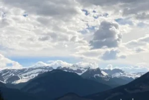 snow capped mountains